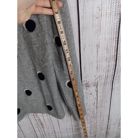 J. Crew Sweater Women’s Small Gray Cashmere Polka Dot Long Sleeve Pullover - Picture 5 of 6